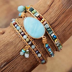 Amazonite wrap bracelet. New